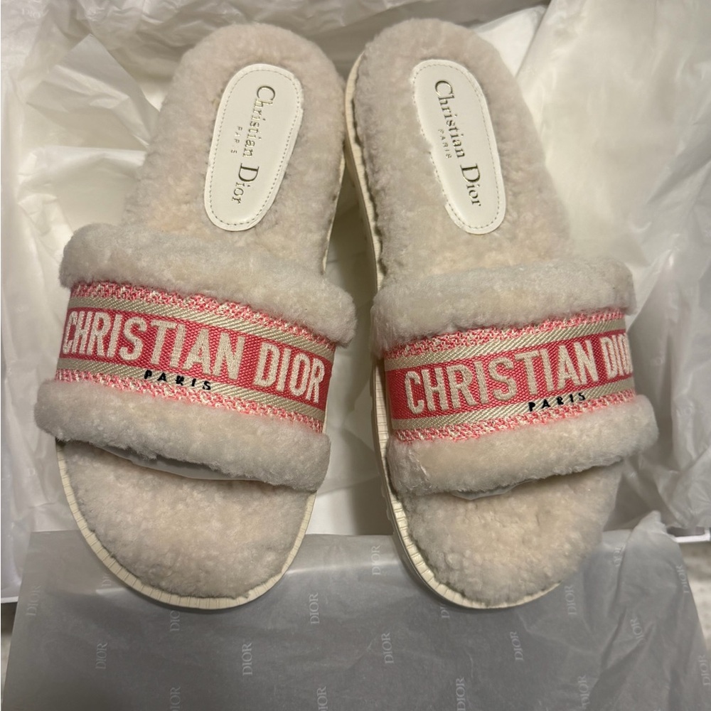 Dior Cream and Pink Sandals